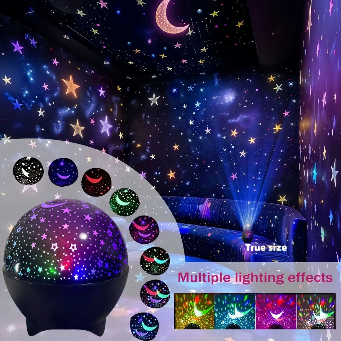 LED Projector Light Starry Moon Galaxy Projection Lamp 5V USB for Kids Present Christmas Gift Room Decorations