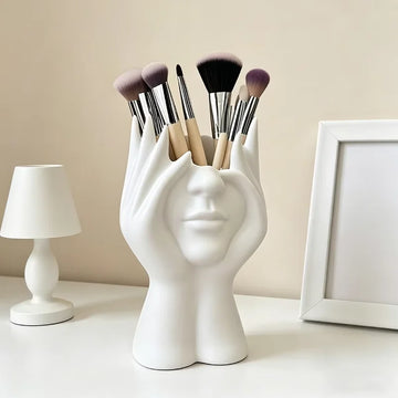 Sculptural Desk Organizer &amp; Brush Holder