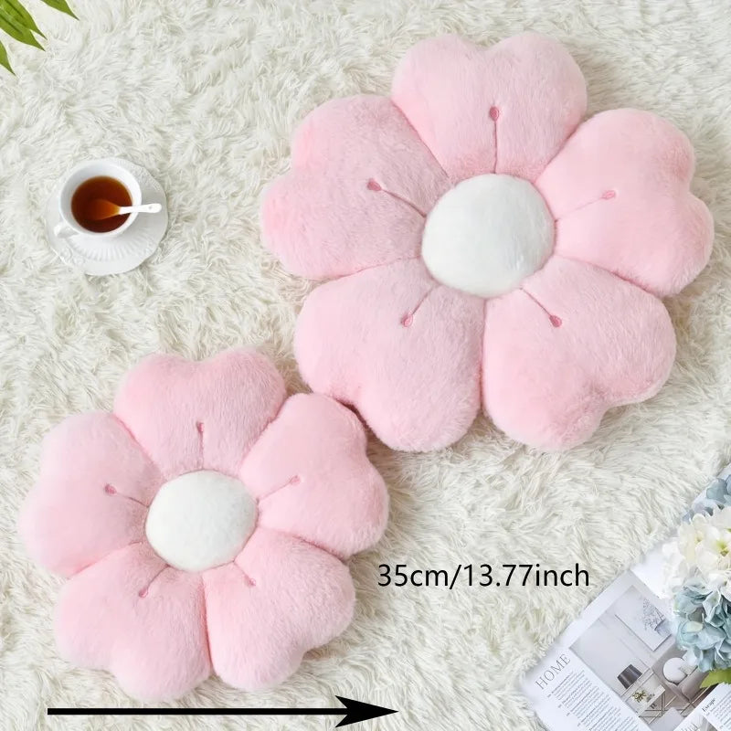 Flower-Shaped Plush Throw Pillow